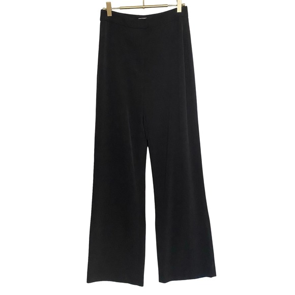 H&M Pants - H&M Womens Black Wide Leg Crepe Pants Size 4 High Rise Side Zip